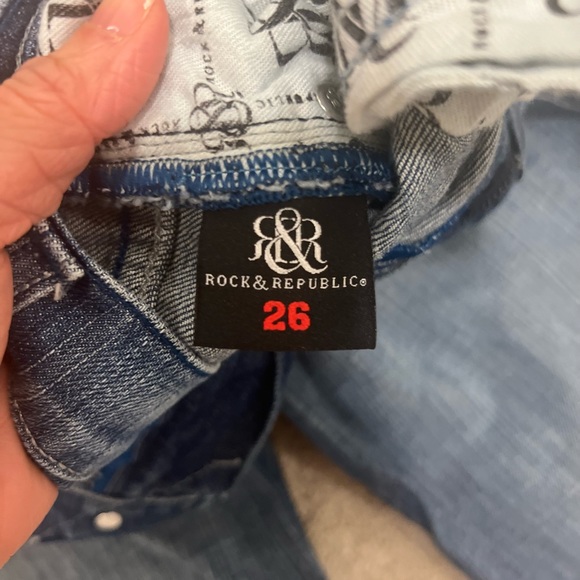 Rock & Republic Blue Distressed Jeans in Size 26 - Picture 4 of 8